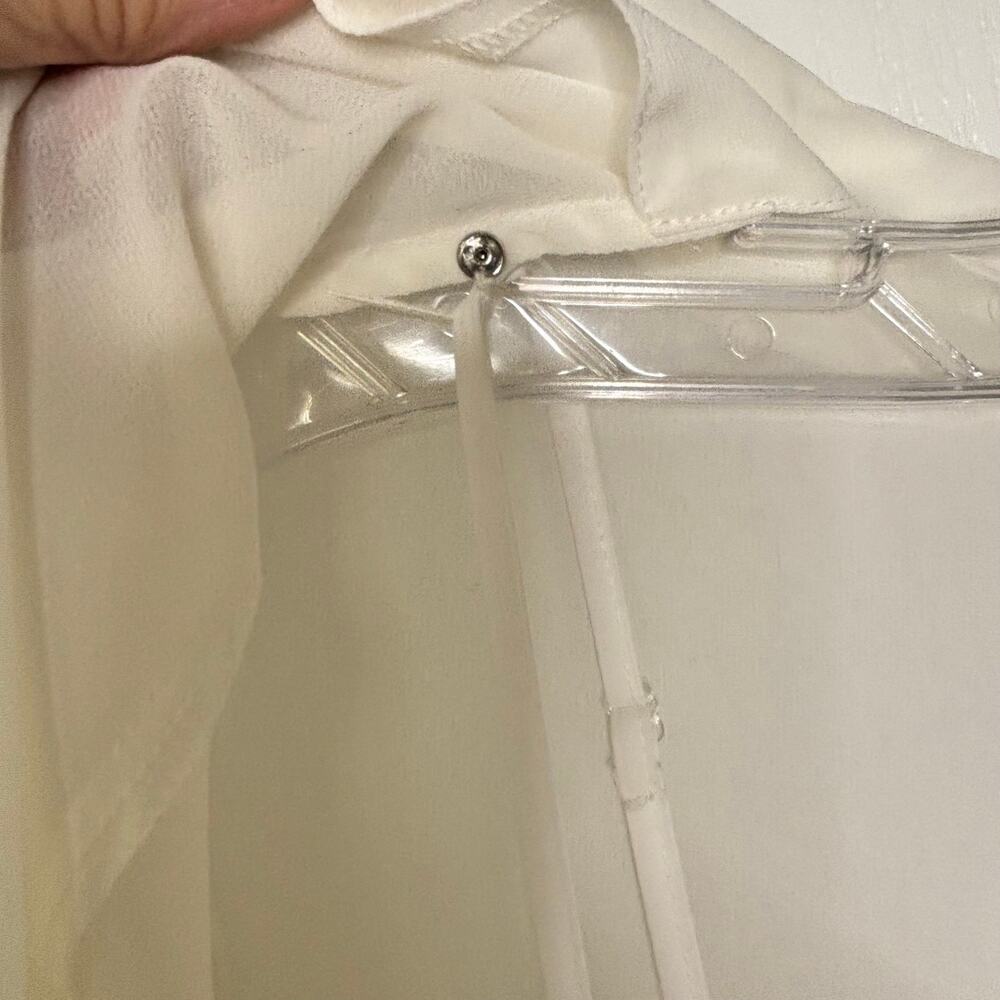 Pendleton Wms 8 Ls Sheer Cream Button Up Blouse &… - image 5